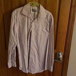 Michael Kors Pink Checkered Dress Shirt